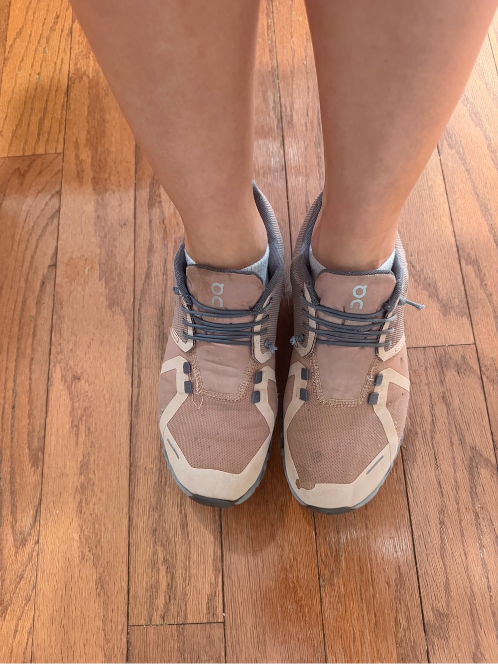 On Running Women's Cloud Shoes in Dusty Pink and Gray